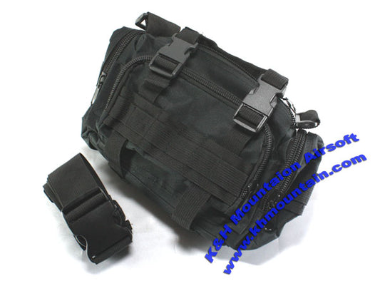 Tactical 3-Way Waist / shoulder utility Pouch Molle bag / BK
