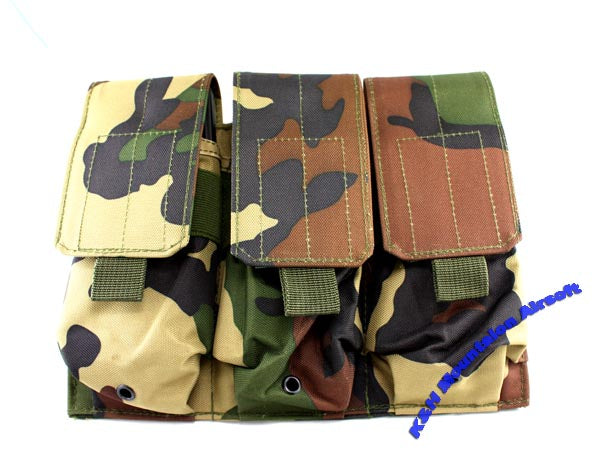 MOLLE PALS TRIPLE Magazine Pouches / Woodland