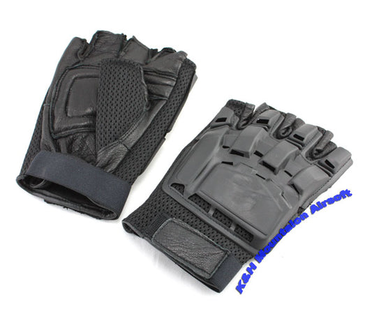 Tactical SWAT half fingers gloves with plastic pad / M