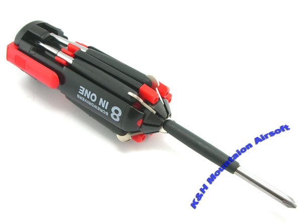 8 in 1 screw drivers with flashlight combination set