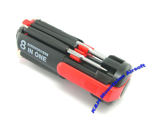 8 in 1 screw drivers with flashlight combination set