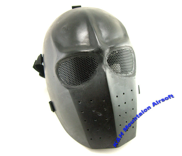 Angriman series full face army mask with mesh goggles / Black