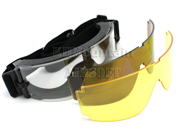 X800 Style goggle with Pouch and Spare Lens / Black