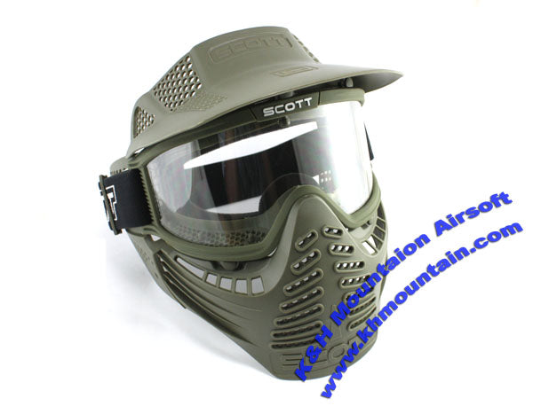 SCOTT Outdoor Sport Full Face Mask with Lens Goggle / Green
