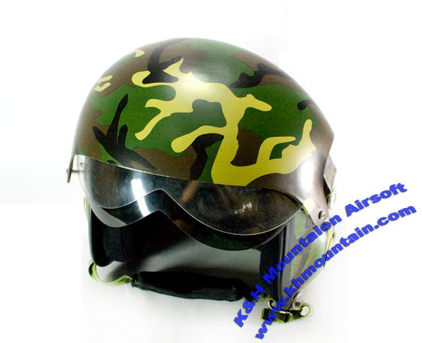 Military Air Force Pilot Helmet / Woodland