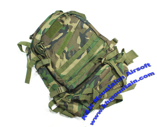 Tactical 3P Style Versatile Molle Back Pack / Woodland