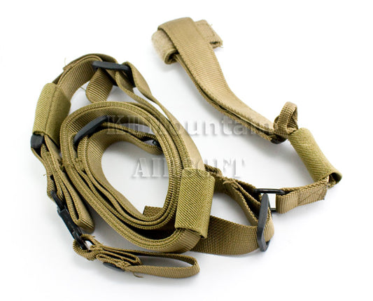 M16 Fix Stock 3-Point Tactical Rifle Sling / TAN