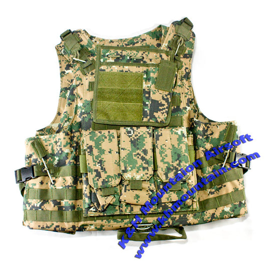 FSBE スタイル MOLLE アサルト タクティカル キャリア ベスト/デジタル ウッドランド