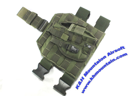 Tactical Molle Dropleg Platform with Pistol Holster / Green