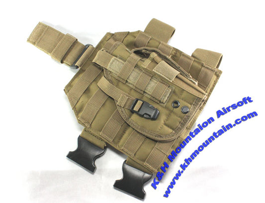 Tactical Molle Dropleg Platform with Pistol Holster / TAN
