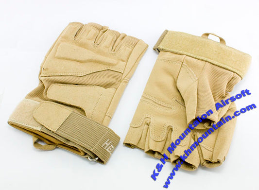 Hellstorm Neoprene Tactical Half Fingers Gloves / TAN