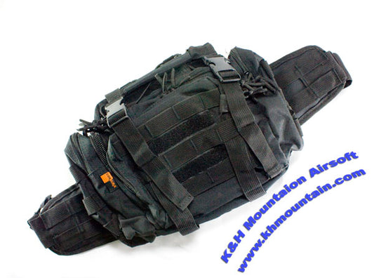 Tactical Waist /w Shoulder Utility Pouch Molle bag / Large / BK