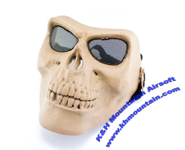 Cacique Plastic Full Face Skull Mask / TAN