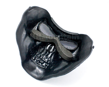 Cacique Plastic Full Face Skull Mask / Silver Black