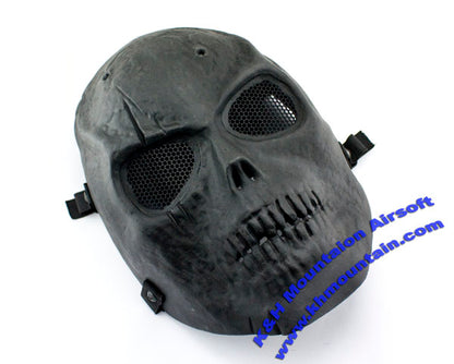 Skull Style Mask with mesh goggles / Skull / Black