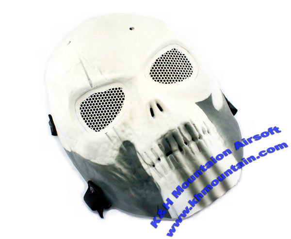 Skull Style Mask with mesh goggles / Skull / Black & White