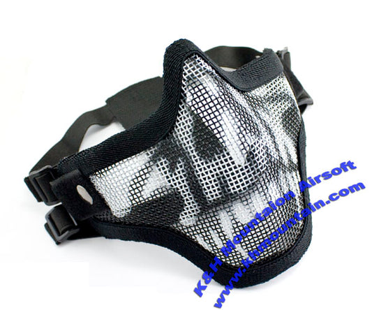 New Version Strike Steel Lower Face Mesh Mask / Black Skull