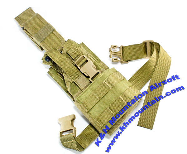 1000D ナイロン Molle ユニバーサル ドロップレッグ ホルスター / TAN