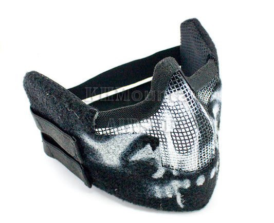 V4 Strike Steel Lower Face Mesh Mask / Black Skull
