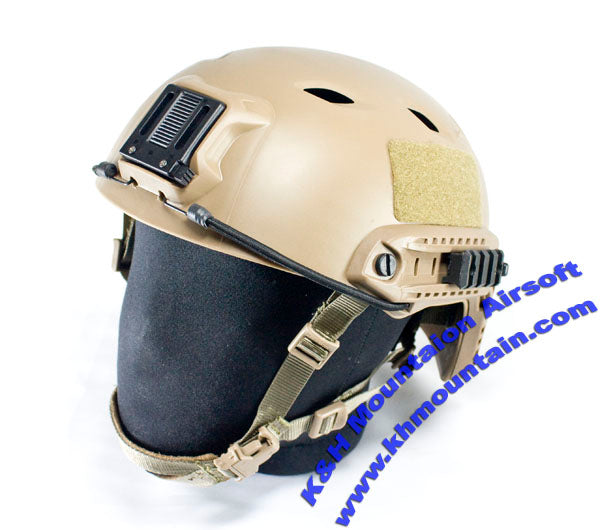 Hard Plastic Helmet with NVG Mount Two Side Rail / (TAN)