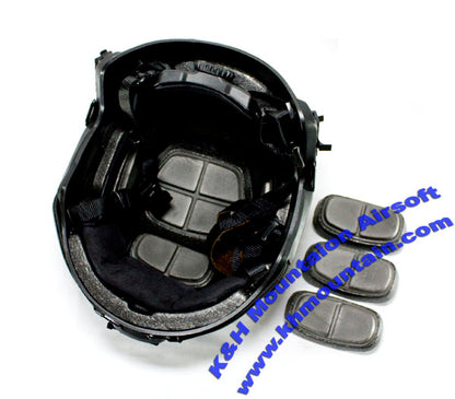 V2 ハードプラスチックヘルメット NVG マウント 2 サイドレール付き / (ブラック)