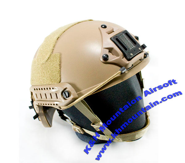 V2 Hard Plastic Helmet with NVG Mount Two Side Rail / (TAN)