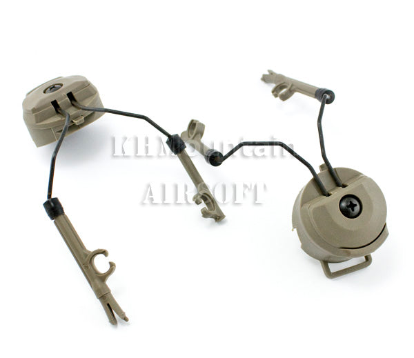 Fma Pt Helmet Rail Adapters Set Tan Sand De Ops Core Peltor Headset Fma Pt Helmet Rail Adapters Set Tan Sand De Ops Core Peltor Headset