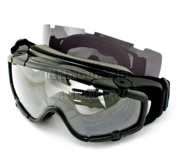 Tactical Goggles with Spare Len for Helmet / Black