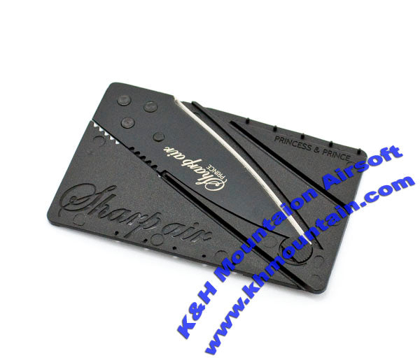 Foldable Card Shape Stainless Steel Knife / Black