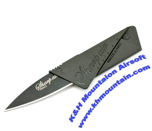 Foldable Card Shape Stainless Steel Knife / Black