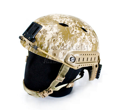 Hard Plastic Helmet with NVG Mount Two Side Rail / Digital TAN