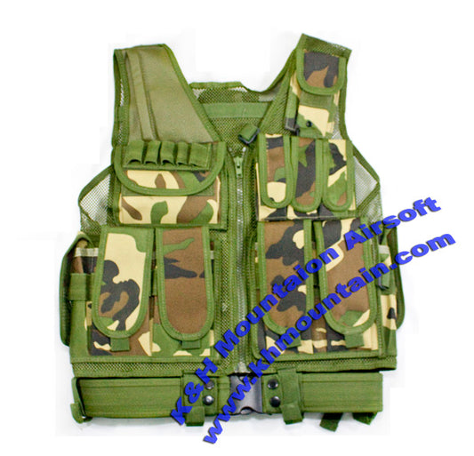 Tactical Molle Assault Vest / V045 / Woodland