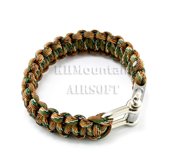 550 Paracord 9" Suvival Bracelet /w Stainless Steel Bow Shackle