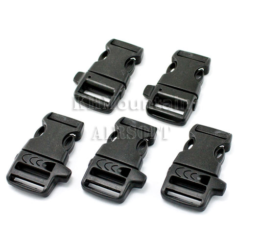 Buckles for Paracord Bracelet with Whistle / Black (5-pcs)