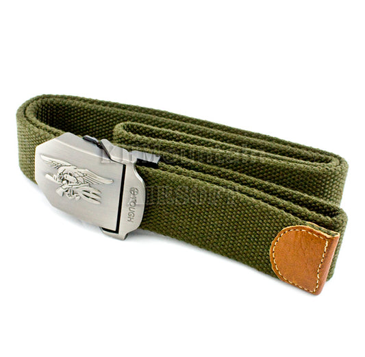 US Navy Seal Tactical Metal Buckle 1.5" Nylon Belt / Green