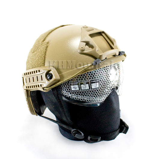 Emerson Clear Len Helmet with NVG Mount Two Side Rail / TAN