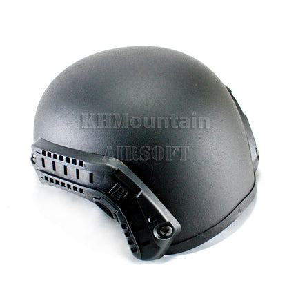 MICH 2001 Style Helmet with NVG Mount Two Side Rail / Black