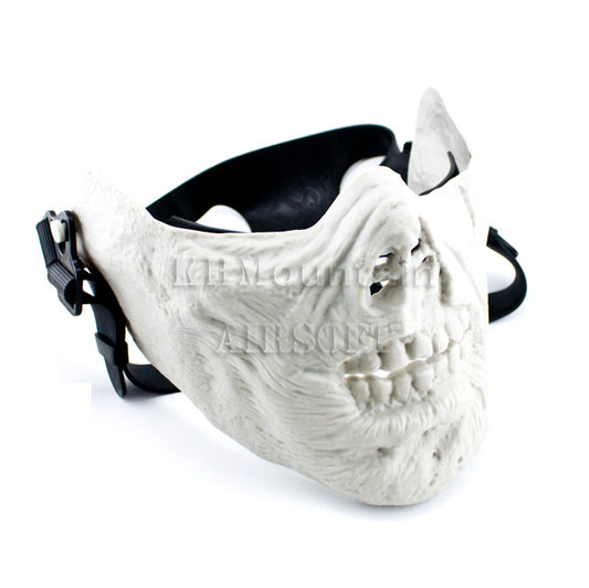 Skull Style Lower Face Plastic Mask (M05) / Grey