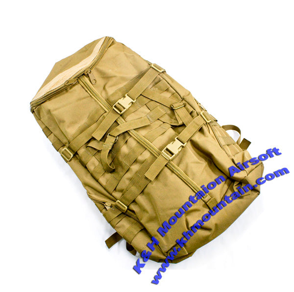 Large Molle Back Pack BUILT-IN Aluminum Stand / TAN