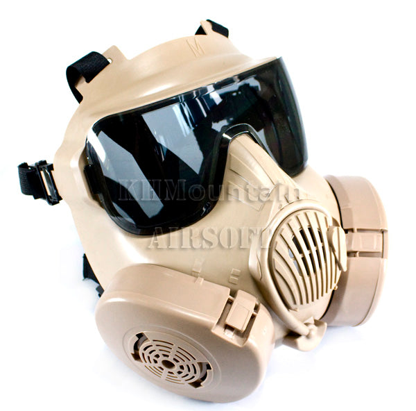 Full Face Protector M50 Dual Anti-Fog Fan Ventilation Mask / TAN