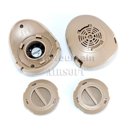 Full Face Protector M50 Dual Anti-Fog Fan Ventilation Mask / TAN