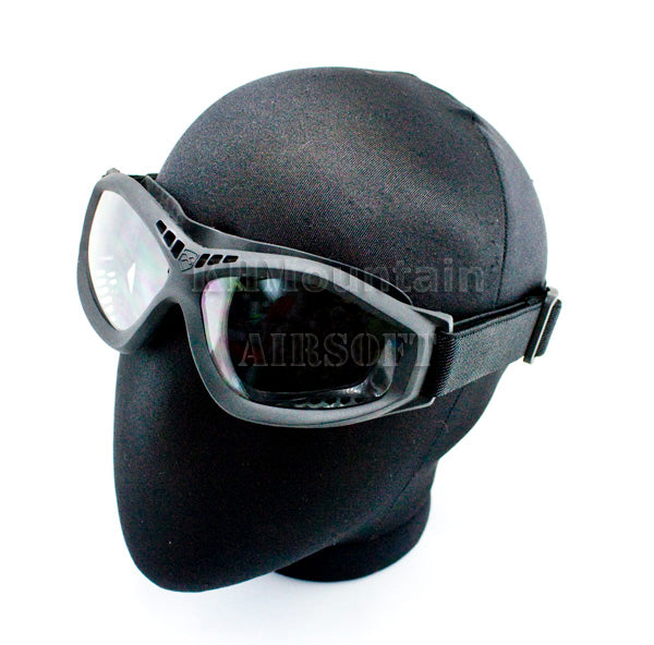 Military Polycarbonate Protection Clear Glasses Goggles (Black)