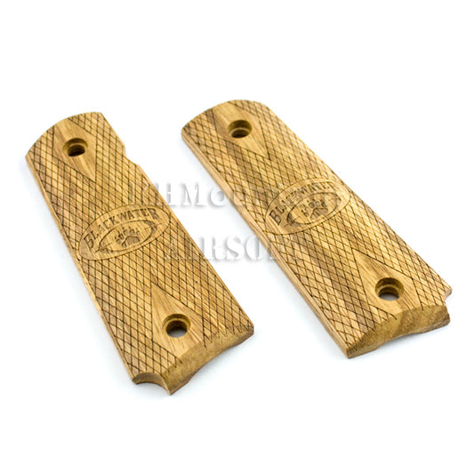 Real Wood Panel Grip Cover For M1911 / MEU (with BlackWater Mark