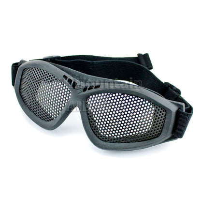 Military Soft Rubber Mesh Protection Glasses Goggles / Black