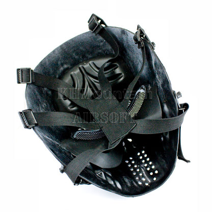 Skull Style Full Face Mask with Mesh Goggle / Black & White