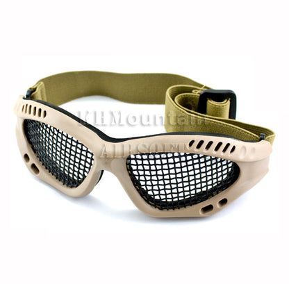Military Glasses With Strike Steel Mesh / TAN