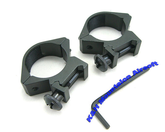 A.C.M. 30mm low scope mount rings (a pair)