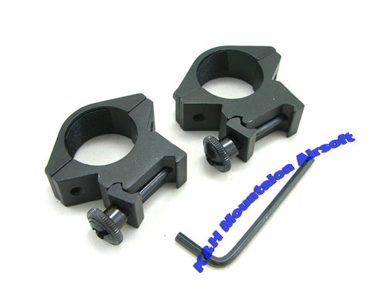 A.C.M. 25mm low scope mount rings (a pair)