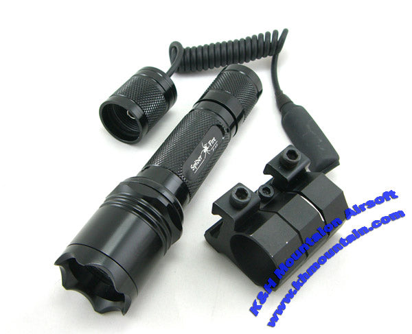 Spider Fire White LED Tactical Flashlight Full Set (3pcs)