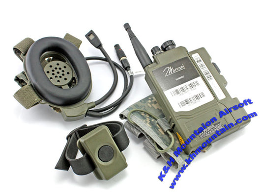 Marconi Personal Role Military Radio and Headset Full Set /Green